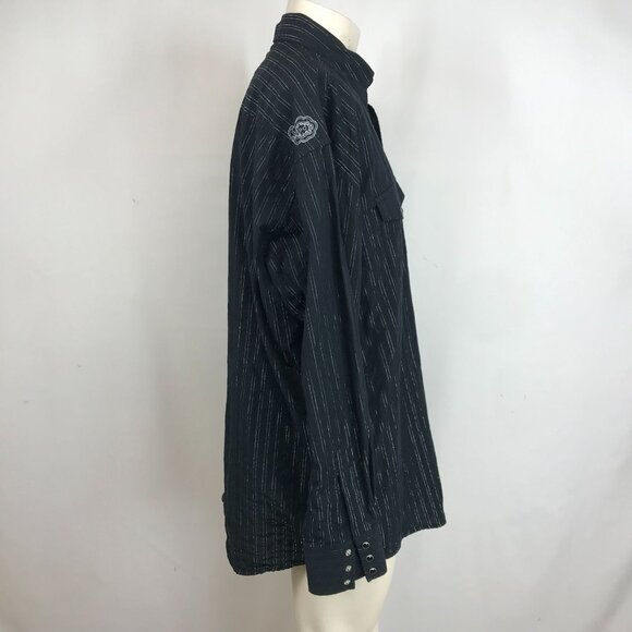 GEORGE STRAIT TROUBADOUR COLLECTION MEN'S XL - BLACK W/SILVER LONG SLEEVE SHIRT - Picture 4 of 7